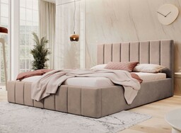 Łóżko tapicerowane z pojemnikiem SFG0116P 180x200 Welur Ciemny