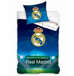 Pościel bawełniana 140x200 Real Madrid Madryt niebieska piłkarska
