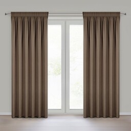 Eurofirany Zasłona 140x270 Olena brązowa w stylu eko