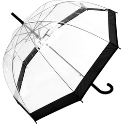 Smati Parapluie cloche przezroczysty automatyczny - Bordure noire