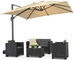 Parasol ogrodowy beżowy Siena 3x3m Garden Point