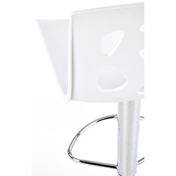 Hoker z oparciem plastikowy biały / srebrny H48