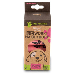 Zolux Starchbag Kompostowalne Bioworki Na Odchody Różowy 15szt