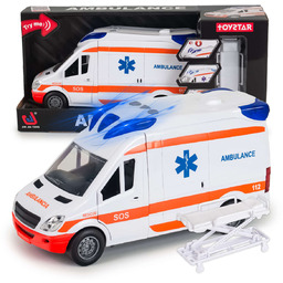 Ambulans Karetka Pogotowia Ratunkowego Zabawka Dźwięki i Nosze