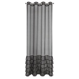 Eurofirany Firana 140x250 Carli czarna z falbanami gotowa
