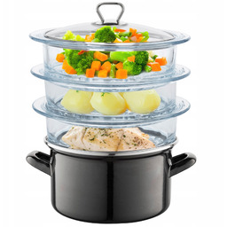 Parowar Szklany Garnek Emaliowany Do Gotowania Na Parze