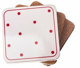 Podkładka pod filiżankę Kropki biały, 10 x 10