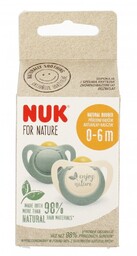 NUK Smoczek uspokajający 0-6m For Nature zielony op.2