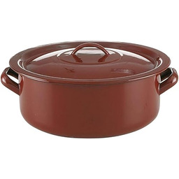 Quid Rondel z pokrywką, stal emaliowana, brązowy, 4,9