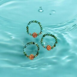 Pakamera Pierścionek PREMIUM : turkus naturalny,złoty hematyt