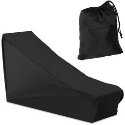 Pokrowiec na leżak ogrodowy tarasowy czarny 18x6x23cm