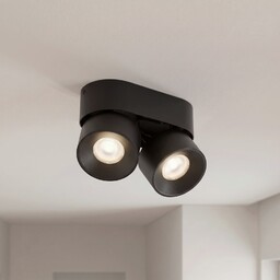 Lampy sufitowe PRIOS, Rotari basic, ściemnialny, czarny, salon,