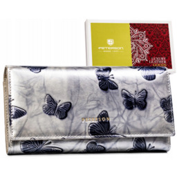 Portfel skórzany Peterson PTN 42122-BF srebrny