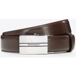 Męski pasek z dużą klamrą automatyczną brązowy