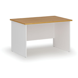 Biurko PRIMO WHITE, 120x80 cm, biały/buk