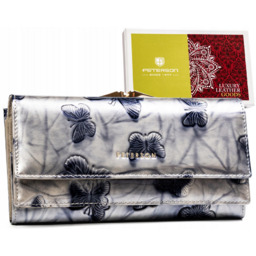 Portfel skórzany Peterson PTN 421028-BF srebrny