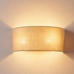 Lampa Ścienna Duolla, Nature, beżowy, salon, tkanina tekstylia,