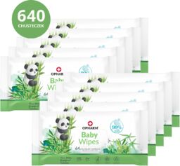 Zestaw Opharm Baby Wipes, chusteczki nawilżane, 10 x