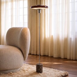 Lampa Podłogowa Lindby, Branford, czerwony, salon, metal, vintage