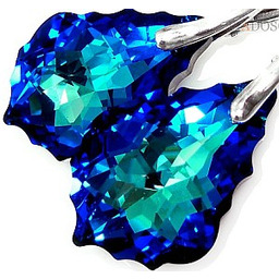 Kryształy Kolczyki Bermuda Blue Srebro Certyfikat
