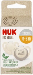 NUK Smoczek uspokajający silikonowy 0-6m For Nature popielaty