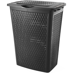 Sundis Rattanowy kosz na pranie, 50 l, czarny
