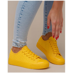 Niskie żółte klasyczne trampki damskie