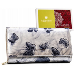 Portfel skórzany Peterson PTN 42100-BF srebrny