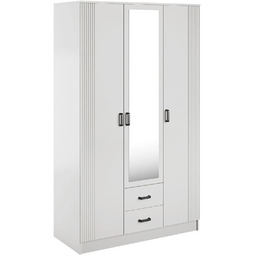 Edinos Premium Biała skandynawska szafa trzydrzwiowa M5-C76