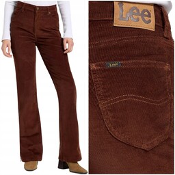 Lee Zipped Bootcut rozszerzane damskie spodnie sztruksy