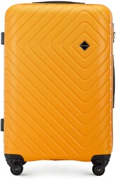 Średnia walizka z ABS-u z geometrycznym tłoczeniem pomarańczowa