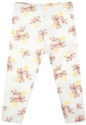 Dziewczęce Legginsy Kwiaty kremowy Nicol,r.68