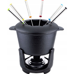 Zestaw Żeliwny Do Fondue 1.5L Garnek Dla 6