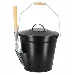 Wiaderko na Popiół z Łopatką Metalowe Węglarka 34cm