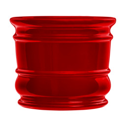 Doniczka ceramiczna z podstawką beczka czerwony 24 x