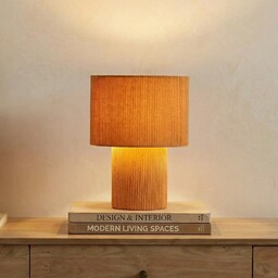 Lampa Stołowa Lindby, Jone, brąz rdzawy, salon, tkanina