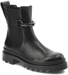 Nessi Czarne Botki Modne Skórzane Buty Damskie