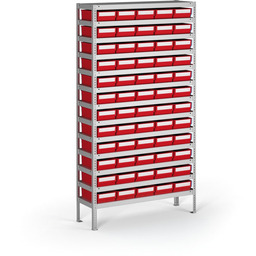 Regał z pojemnikami plastikowymi Shelfpoj., 2000x1000x400 mm, 60x