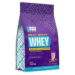 6Pak Nutrition Milky Shake Whey Truskawka, 700 g