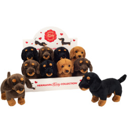 Maskotka Piesek Jamnik 21 cm MIX Karmel Czerń