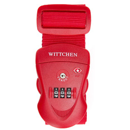 Pas zabezpieczający bagaż z zamkiem czerwony