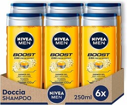 NIVEA Men prysznic szampon Boost 6 x 250