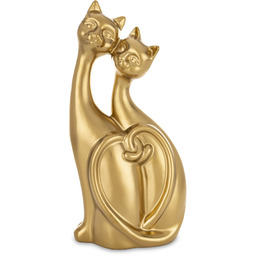 Figurka dekoracyjna kot koty ceramiczna złota 30x14x8 cm