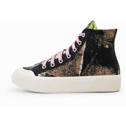 Sneakersy z wysoką cholewką patchwork