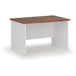 Biurko PRIMO WHITE, 120x80 cm, biały/orzech