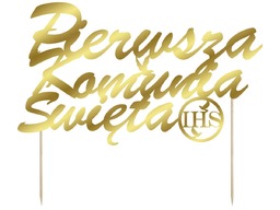 Topper na tort IHS I Komunia Święta -
