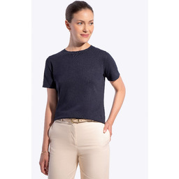 Sweter damski z krótkim rękawem granatowy