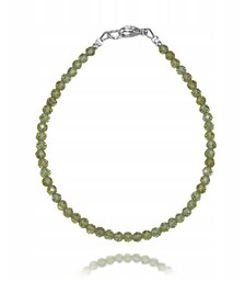Bransoletka Naturalny PERIDOT OLIWIN fasetowany 3,0mm Srebrne Zapięcie