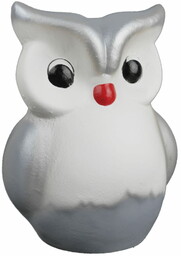 Skarbonka sowa dekoracyjna ceramiczna duża szara 23x18