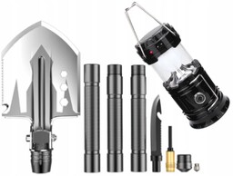Składana Saperka Multitool Łopata 12w1 +Lampka